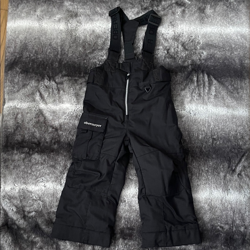 Obermeyer Kids Black Snoverall/Bib/Suspender Snowpant Size 4